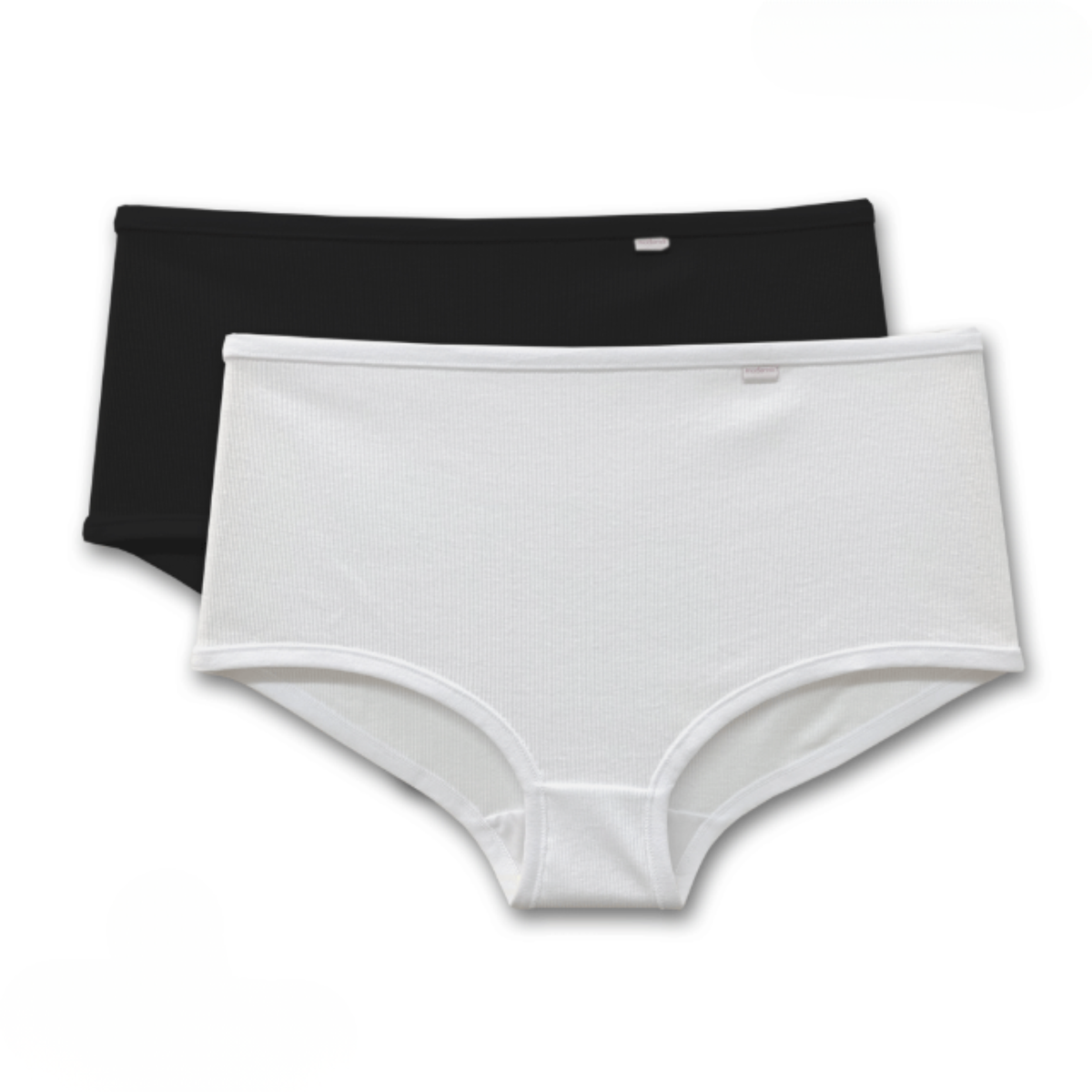 Kit com 2 calcinhas calça cava baixa 100% algodão com viés em cores sortidas