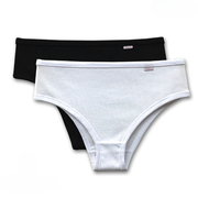 KIT113 - Kit 2 Calcinhas Calça Cava Média 100% Algodão com Viés
