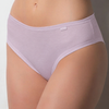 Calcinha calça cava média 100% algodão com viés nude alvorada vista frontal
