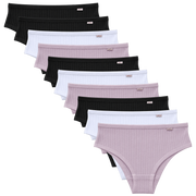 10K113 - Kit 10 Calcinhas Calça Cava Média 100% Algodão com Viés