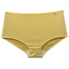 Calcinha calça cava baixa amarela 100% algodão com elástico vista frontal