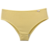 Calcinha calça cava média em ribana 100% algodão amarela vista frontal