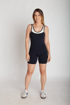 Macaquinho Fitness Curto Costa Cavada Bicolor - NMCB81