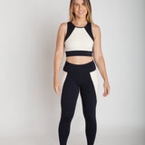NLB63 - Legging Fitness Bolsos Laterais Bicolor
