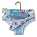 KTIF95 - Kit Calça Boneca Infantil em Ribana com Viés com 02 Peças