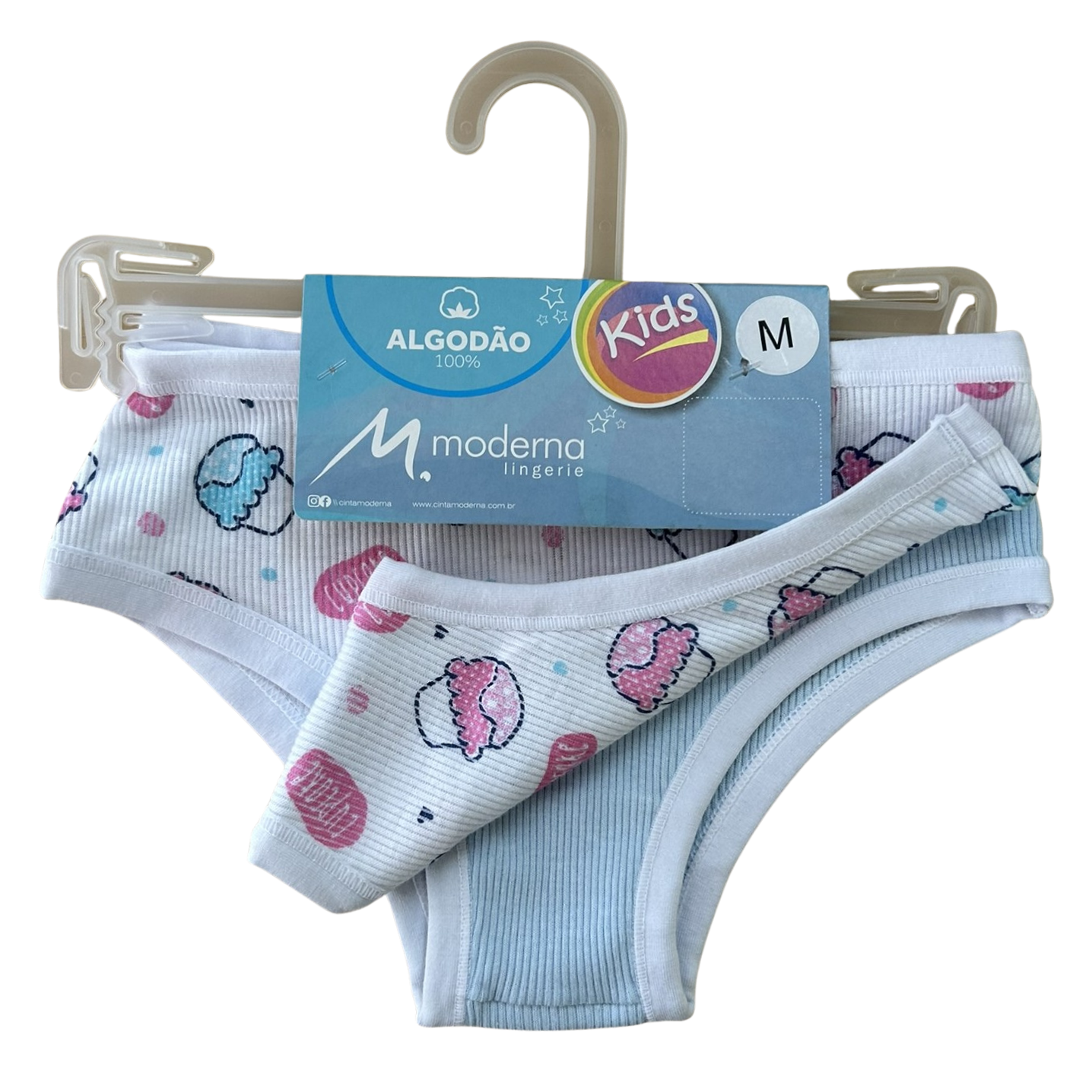 KTIF95 - Kit Calça Boneca Infantil em Ribana com Viés com 02 Peças