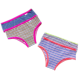 KTIF82 - Kit Calcinha Infantil com 02 Peças Cotton Tinto com Elástico em Contraste