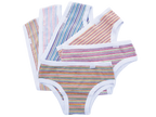 Kit com 6 calcinhas infantis de algodão listradas em cores sortidas