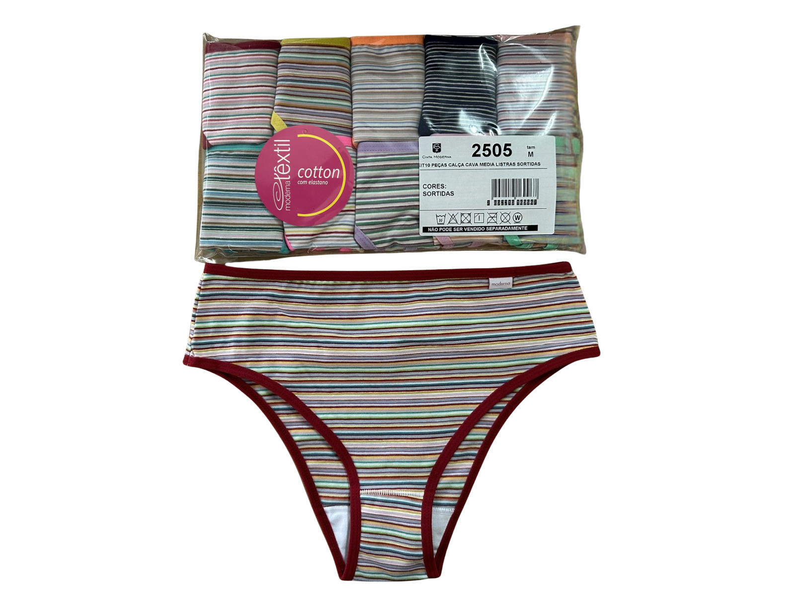 10K2505 - Kit Calça Cava Média com 10 Peças