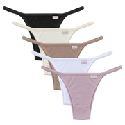 5K2511 - Kit 5 Calcinhas Tanga String de Algodão em Cotton