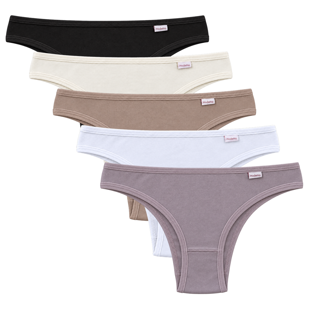 Kit com 5 calcinhas biquíni de algodão em Cotton em cores sortidas