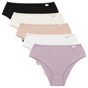 5K2513 - Kit 5 Calcinhas de Algodão Cava Média em Cotton
