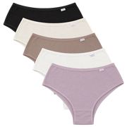 5P2518 - Kit 5 Calcinhas Plus Size de Algodão Cava Média