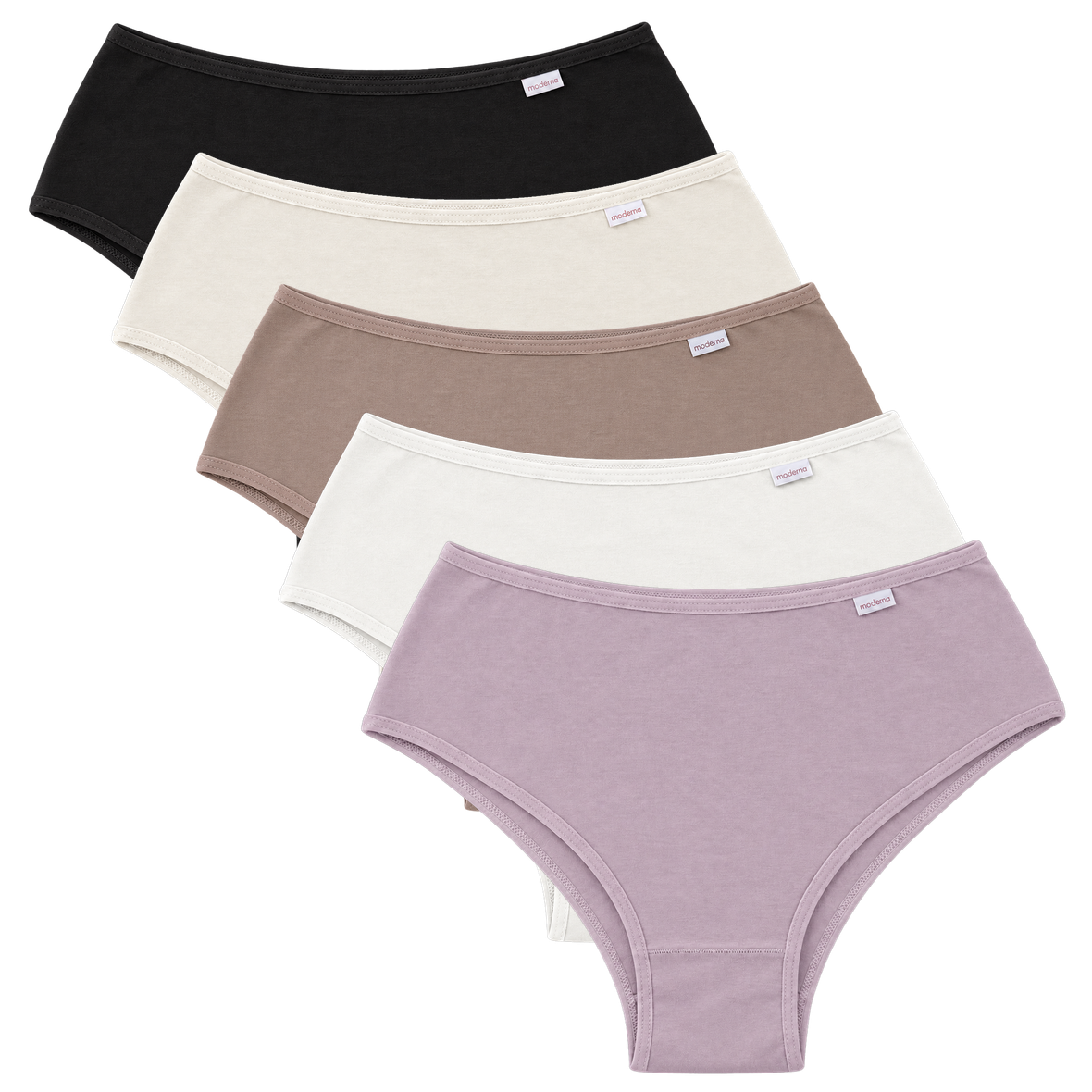 Kit com 5 calcinhas plus size de algodão cava média em cores sortidas