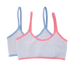 Kit 2 tops infantis femininos sem bojo com elásticos azul e rosa