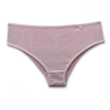 Calcinha calça cava média em ribana 100% algodão rosa vista frontal