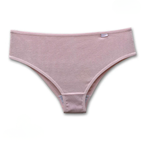 Calcinha calça cava média em ribana 100% algodão rosa vista frontal