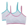 Kit top infantil de algodão com elásticos verde água e lilás