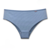 Calcinha calça cava média em ribana 100% algodão azul vista frontal