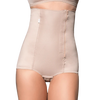 Cinta alta pós-parto chocolate vista frontal no corpo