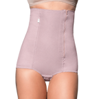 Cinta alta pós-parto nude alvorada com zíper lateral vista frontal