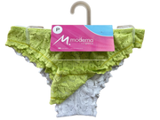 KIT080 - KIT CALCINHA ASA DELTA EM RENDA COM FUNDO DE ALGODAO – KIT COM 2 PECAS