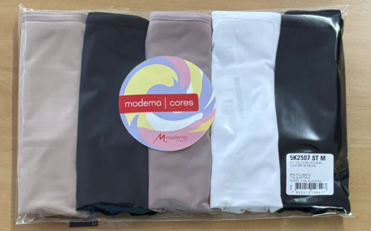 5K2507 - KIT CALCA MEDIA COM ELASTICO PERNA E CINTURA - KIT 5 PECAS EM CORES SORTIDAS