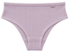 Calcinha calça cava média 100% algodão com viés nude alvorada vista frontal