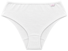 Calcinha de algodão cava média em Cotton branca vista frontal