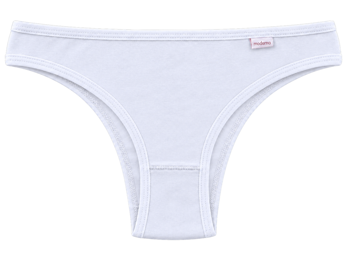 Calcinha biquíni de algodão em Cotton branca vista frontal