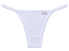 Calcinha tanga string de algodão em Cotton branca vista frontal