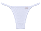 Calcinha tanga string de algodão em Cotton branca vista frontal