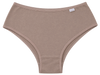 Calcinha plus size de algodão cava média chocolate vista frontal