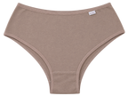Calcinha plus size de algodão cava média chocolate vista frontal