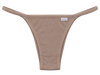 Calcinha tanga string de algodão em Cotton chocolate vista frontal