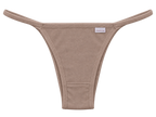 Calcinha tanga string de algodão em Cotton chocolate vista frontal