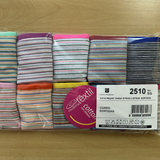 10K2510 - KIT TANGA STRING LISTRAS SORTIDAS COM ELASTICO PERNA E CINTURA - KIT COM 10 PECAS