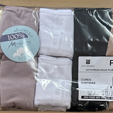 10P110 - KIT CALCA PLUS SIZE CAVA MEDIA 100% ALGODAO COM ELASTICO - KIT COM 10 PECAS EM CORES SORTIDAS