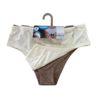 Kit 2 calcinhas calça cava média 100% algodão com viés em cores sortidas