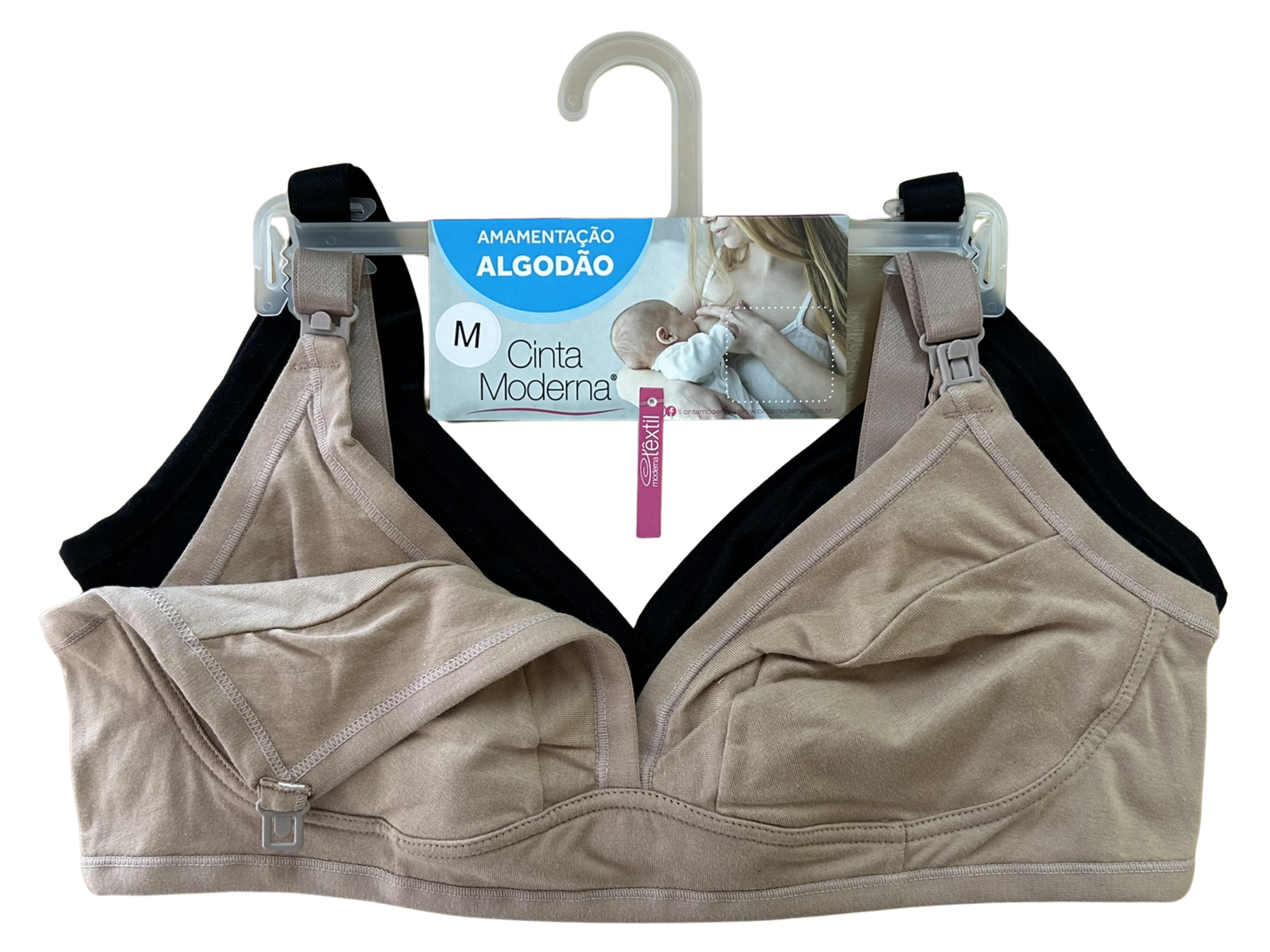 KIT335 - Kit Sutiã de Amamentação Malha 100% Algodão - Contém 02 Peças