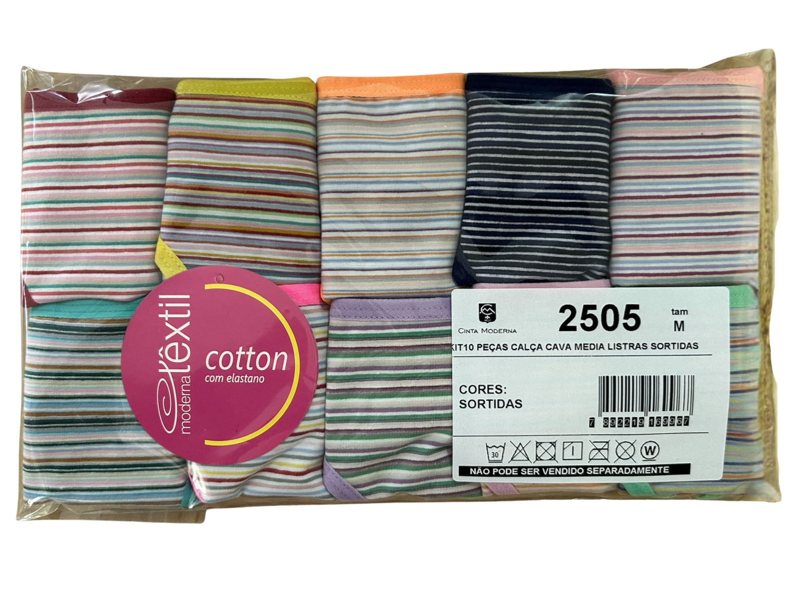10K2505 - Kit Calça Cava Média com 10 Peças