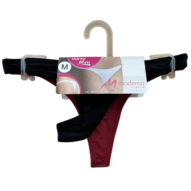 KT2501 - KIT FIO DENTAL COM ELASTICO PERNA E CINTURA - KIT 02 PECAS EM CORES SORTIDAS