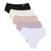 5KP110 - Kit 5 Calcinhas Plus Size Cava Média 100% Algodão