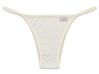 Calcinha tanga string de algodão em Cotton pérola vista frontal