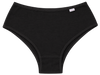 Calcinha plus size de algodão cava média preta vista frontal