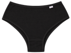 Calcinha plus size de algodão cava média preta vista frontal