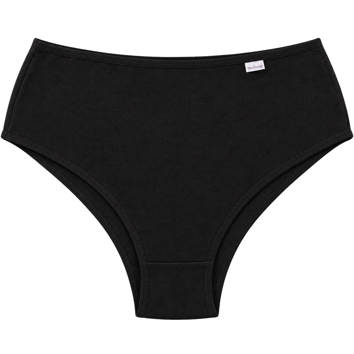 Calcinha plus size cava média 100% algodão preta