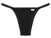 Calcinha tanga string de algodão em Cotton preta vista frontal