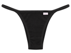 Calcinha tanga string de algodão em Cotton preta vista frontal