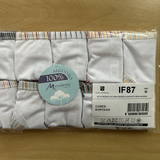 10IF87 - Kit 10 Calcinhas Infantis 100% Algodão com Viés Listrado